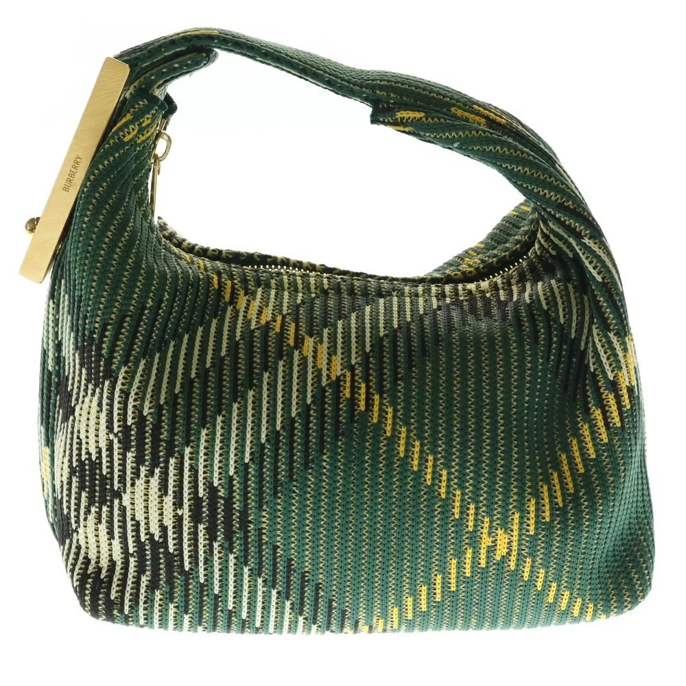 BURBERRY PEG Duffle Bag Handbag Green Canvas